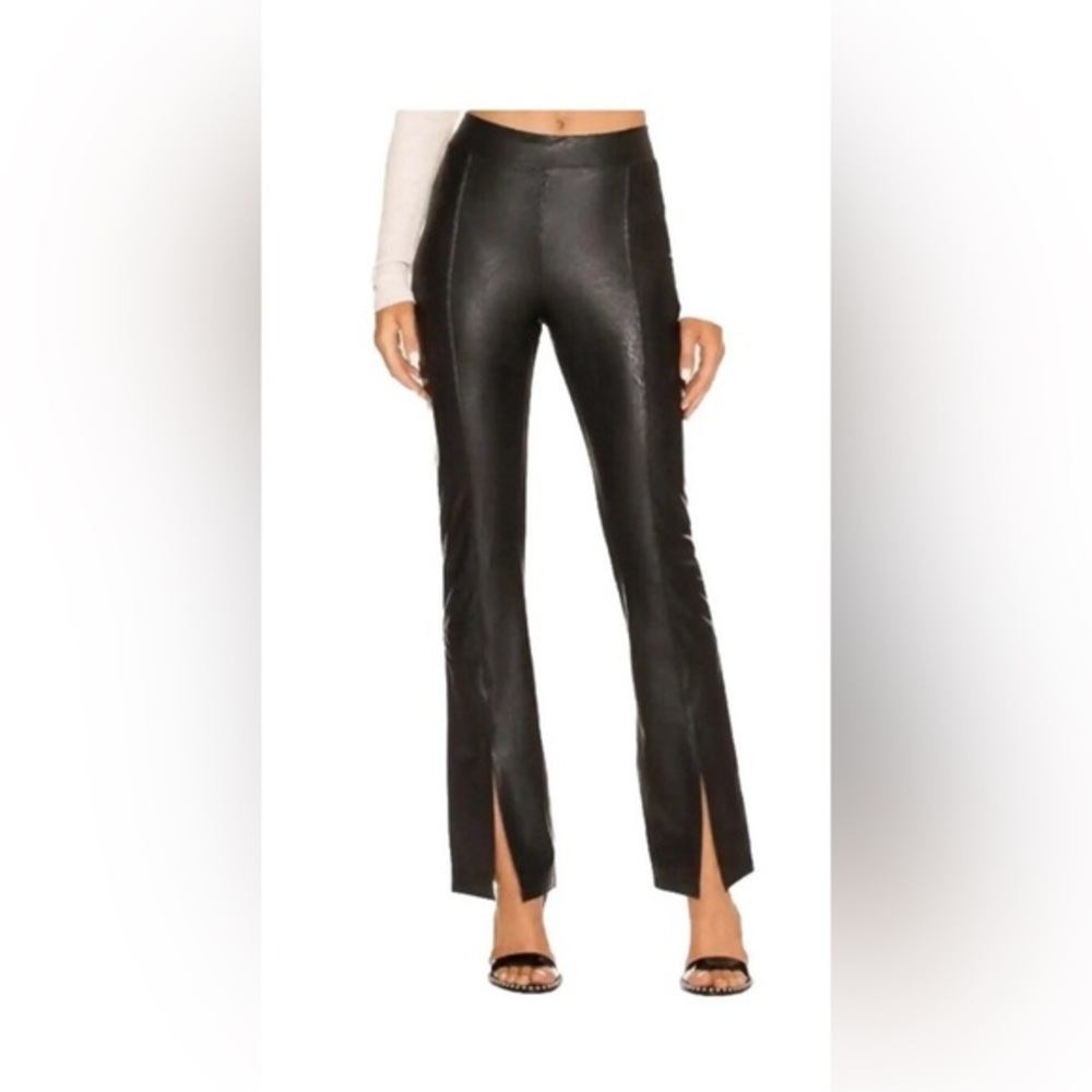 Commando Faux leather Black Split Front Flare Pants size M